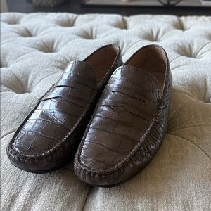 Tod’S‎ Croc-Embossed Leather Drivers Loafer, Brown Men’s size 9